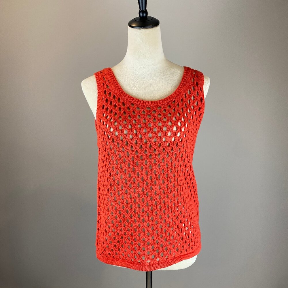 NWT Madewell Open-Stitch Sweater Tank Women's Size M Orange